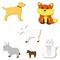 CookieCutter.com 6 Piece Horse Friends Cookie Cutter Set Goat, Mini Horse, Cat, Labrador Retriever Dog, Fox, Donkey, Metal Shapes Made in USA, Silver